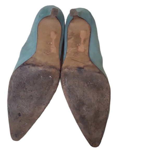 Ashley Dearborn Suede Blue Red Heels - Picture 2 of 7